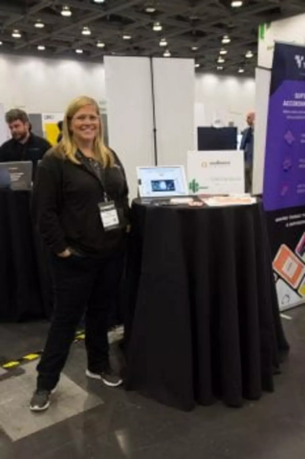 Missoula tech entrepreneur Paige Williams presented a unique product on Startup Alley. (Katy Spence/Montana High Tech Business Alliance)