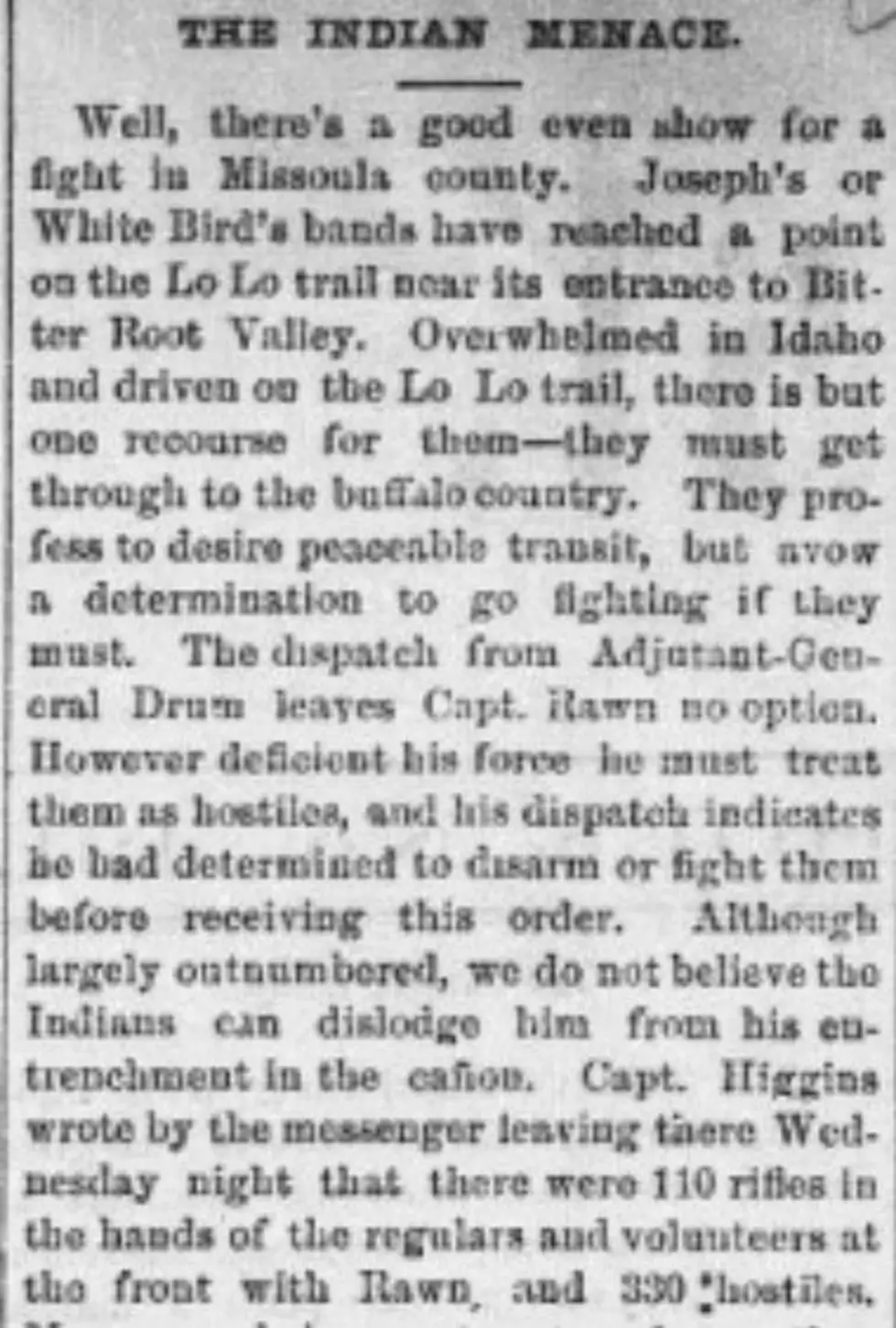 1877 editorials reflect bias, pettiness in Army&#8217;s pursuit of Nez Perce Indians