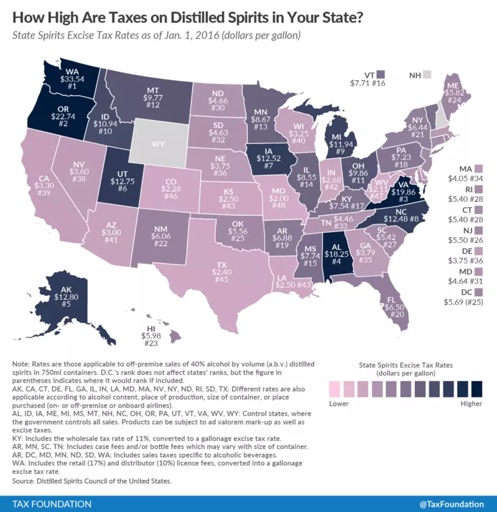 How high is Montana? No. 12 on the spirit tax index