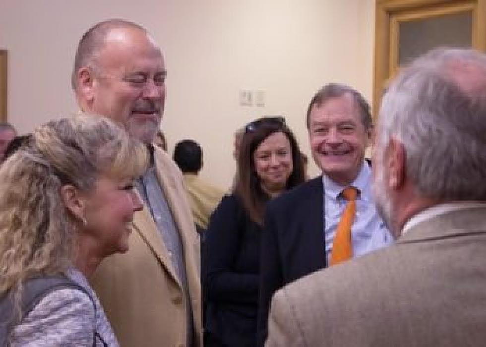 A relieved Mayor John Engen mingles with attendees after the final condemnation order was issued in the city’s takeover of Mountain Water Co. (Katy Spence/Missoula Current)