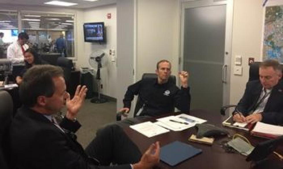 Gov. Steve Bullock meets with Brock Long, administrator for the Federal Emergency Management Association. (Courtesy photo)