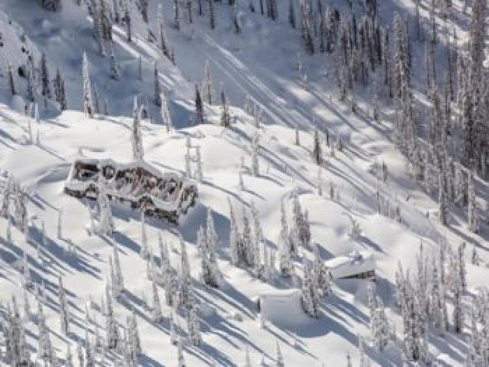 So far, the emergency stabilization work has held Sperry Chalet intact this winter. (GravityShots.com via Glacier National Park Conservancy)