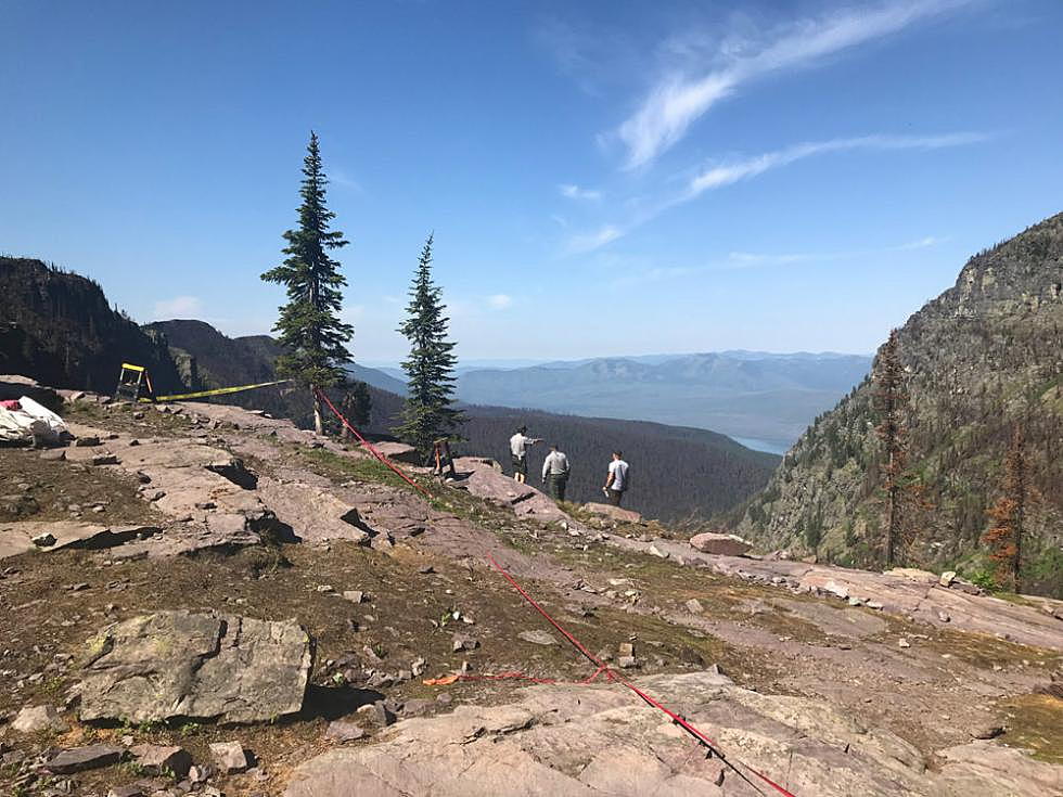 At the site Monday, construction workers and park officials scouted the area. (Glacier National Park Conservancy)