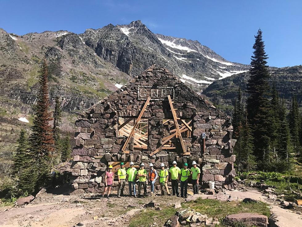 The crew from Dick Anderson Construction was eager to mark the first day of construction with a group photo. (Glacier National Park Conservancy)