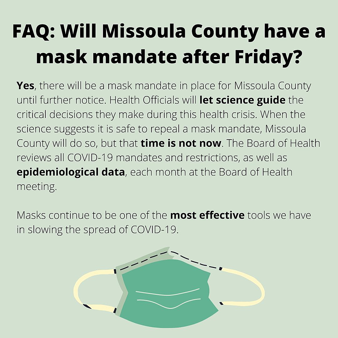 Mask mandate to remain in effect in Missoula County Missoula Current